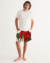 Load image into Gallery viewer, ROSE SWIM TRUNKS - WHITE Men's All-Over Print Swim Trunk