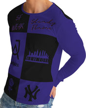 Load image into Gallery viewer, SF WEAR FLAVA - PURPLE /BLACK Men's All-Over Print Long Sleeve Tee