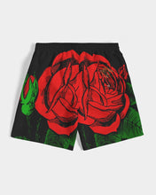 Load image into Gallery viewer, ROSE SWIM TRUNKS - BLACK Men's All-Over Print Swim Trunk