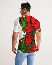 Load image into Gallery viewer, RIGHT SIDE ROSE TOP- WHITE Men's All-Over Print Tee