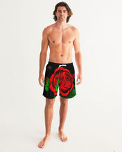 Load image into Gallery viewer, ROSE SWIM TRUNKS - BLACK Men's All-Over Print Swim Trunk