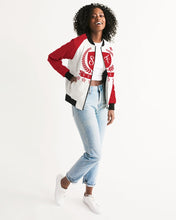 Load image into Gallery viewer, SF WEAR 1 JACKET - RED/WHITE Women's All-Over Print Bomber Jacket