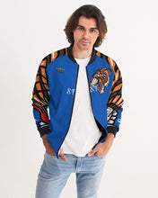 Load image into Gallery viewer, SF TIGER ROAR 2.O WHITE JACKET - BLUE Men's All-Over Print Bomber Jacket