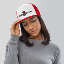 Load image into Gallery viewer, EVERYTHING ROSES WHITE - RED/WHITE/BLACK Trucker Cap