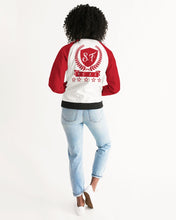 Load image into Gallery viewer, SF WEAR 1 JACKET - RED/WHITE Women's All-Over Print Bomber Jacket