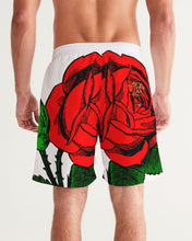 Load image into Gallery viewer, ROSE SWIM TRUNKS - WHITE Men's All-Over Print Swim Trunk