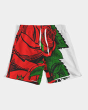 Load image into Gallery viewer, RIGHT SIDE ROSE BOTTOM - WHITE Men's All-Over Print Swim Trunk