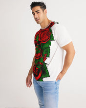 Load image into Gallery viewer, RIGHT SIDE ROSE TOP- WHITE Men's All-Over Print Tee