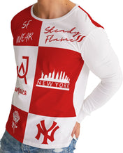 Load image into Gallery viewer, SF WEAR FLAVA - RED/WHITE Men's All-Over Print Long Sleeve Tee
