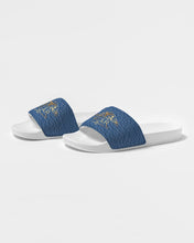 Load image into Gallery viewer, SF WEAR LEATHER BLUE/WHITE SLIDE Men's Slide Sandal