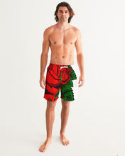Load image into Gallery viewer, RIGHT SIDE ROSE BOTTOM - WHITE Men's All-Over Print Swim Trunk
