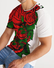 Load image into Gallery viewer, RIGHT SIDE ROSE TOP- WHITE Men's All-Over Print Tee