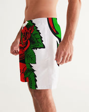 Load image into Gallery viewer, RIGHT SIDE ROSE BOTTOM - WHITE Men's All-Over Print Swim Trunk