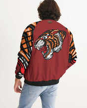 Load image into Gallery viewer, SF TIGER ROAR 2.O JACKET - BURGUNDY Men's All-Over Print Bomber Jacket