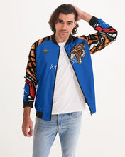 Load image into Gallery viewer, SF TIGER ROAR 2.O WHITE JACKET - BLUE Men's All-Over Print Bomber Jacket