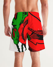 Load image into Gallery viewer, RIGHT SIDE ROSE BOTTOM - WHITE Men's All-Over Print Swim Trunk