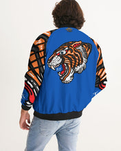 Load image into Gallery viewer, SF TIGER ROAR 2.O WHITE JACKET - BLUE Men's All-Over Print Bomber Jacket