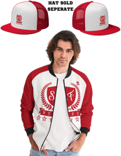 Load image into Gallery viewer, SF WEAR 1 JACKET - RED/WHITE Men's All-Over Print Bomber Jacket