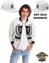Load image into Gallery viewer, SF WEAR 1 LOGO JACKET - WHITE/BLACK Men's Bomber Jacket