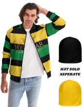 Load image into Gallery viewer, YARDIE (SF WEAR 3 TONE) - BLACK/GREEN/YELLOW Men's Bomber Jacket
