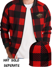 Load image into Gallery viewer, SF FANNEL - RED/BLACK Men's Bomber Jacket