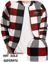 Load image into Gallery viewer, SF FANNEL - RED/BLACK/WHITE Men's Bomber JACKET