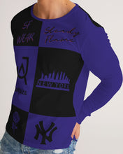 Load image into Gallery viewer, SF WEAR FLAVA - PURPLE /BLACK Men's All-Over Print Long Sleeve Tee