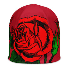 Load image into Gallery viewer, RED ROSE BEANIE