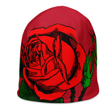 Load image into Gallery viewer, RED ROSE BEANIE