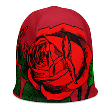 Load image into Gallery viewer, RED ROSE BEANIE