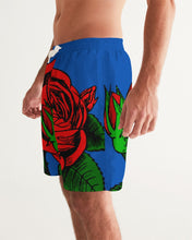 Load image into Gallery viewer, ROSE SWIM TRUNK - BLUE Men's All-Over Print Swim Trunk
