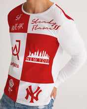Load image into Gallery viewer, SF WEAR FLAVA - RED/WHITE Men's All-Over Print Long Sleeve Tee