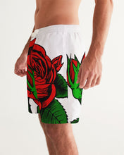 Load image into Gallery viewer, ROSE SWIM TRUNKS - WHITE Men's All-Over Print Swim Trunk