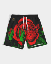 Load image into Gallery viewer, ROSE SWIM TRUNKS - BLACK Men's All-Over Print Swim Trunk