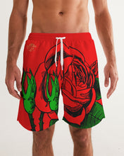 Load image into Gallery viewer, ROSE SWIM TRUNK - RED Men's All-Over Print Swim Trunk