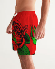 Load image into Gallery viewer, ROSE SWIM TRUNK - RED Men's All-Over Print Swim Trunk
