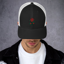 Load image into Gallery viewer, 1 Rose - Black/White Trucker Hat
