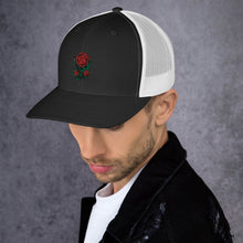Load image into Gallery viewer, 1 Rose - Black/White Trucker Hat