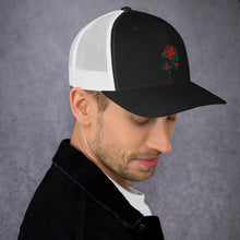 Load image into Gallery viewer, 1 Rose - Black/White Trucker Hat