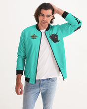 Load image into Gallery viewer, LIFE A GAMBLE " LETS PLAY" - TURQUOISE Men's Bomber Jacket