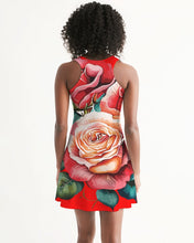 Load image into Gallery viewer, ROSE FLOWERY DRESS - WHITE Women's All-Over Print Racerback Dress