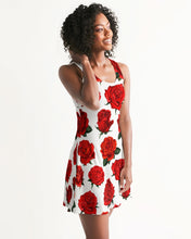 Load image into Gallery viewer, FULLY RED ROSES DRESS - WHITE Women's All-Over Print Racerback Dress