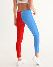 Load image into Gallery viewer, SF WEAR 2 TONE Athletic Wear Top - Red/Carolina Blue Women's Yoga Pants