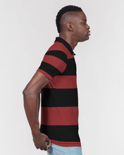 Load image into Gallery viewer, SF 2 TONE POLO - BLACK/BURGUNDY Men's Slim Fit Short Sleeve Polo
