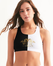 Load image into Gallery viewer, SF WEAR 2 TONE Athletic Wear Top - Black/white Women's Seamless Sports Bra