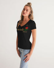 Load image into Gallery viewer, CONCRETE ROSE GOLD - BLACK Women's V-Neck Tee