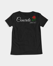 Load image into Gallery viewer, CONCRETE ROSE WHITE - BLACK Women's V-Neck Tee