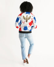 Load image into Gallery viewer, SPLASH PATRIOT - WHITE Women's Bomber Jacket