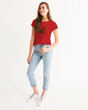 Load image into Gallery viewer, ROSES - MAROON RED Women's All-Over Print Tee
