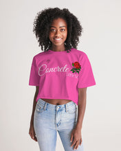 Load image into Gallery viewer, CONCRETE ROSE - HOT PINK Women's Lounge Cropped Tee
